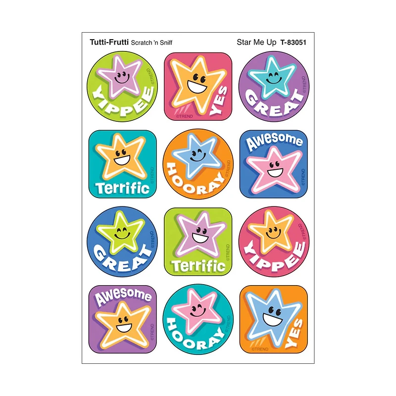 TREND Enterprises® Star Me Up, Tutti-Frutti Scent Scratch 'n Sniff Stinky Stickers®, 6 Packs of 48