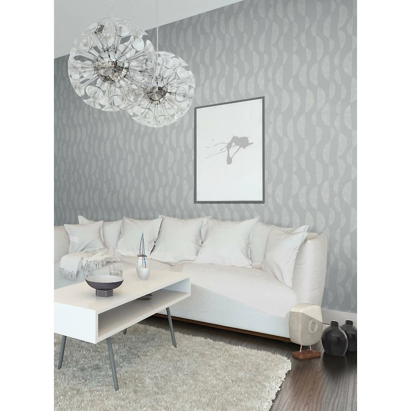 RoomMates Gray Seychelles Wave Peel & Stick Wallpaper