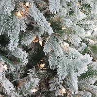 6.5ft. Pre-Lit Frosted Butte Fir Full Artificial Christmas Tree, Clear Lights