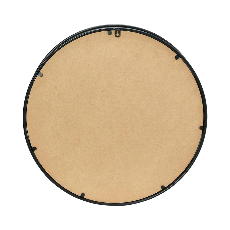 Hello Honey® Modern Round Metal Framed Wall Mirror with Shelf