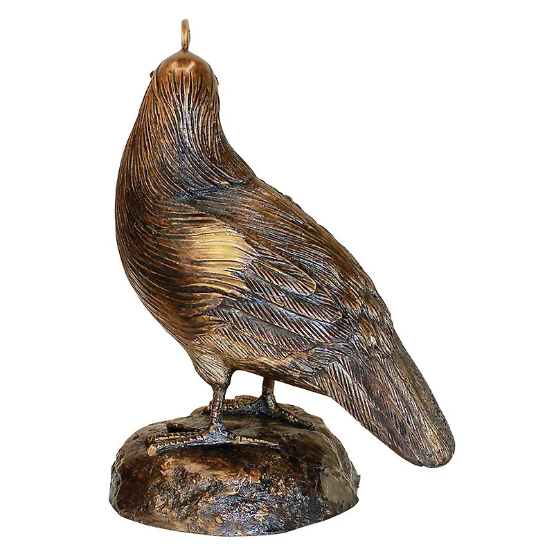 Design Toscano 10" Female California Quail Solid Cast Bronze Garden Statue