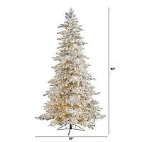7.5ft. Pre-Lit Flocked Grand Northern Rocky Fir Artificial Christmas Tree with Warm Cluster Multifunction LED Lights