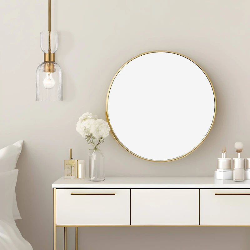 Hello Honey® Josephine Brushed Gold Mid-Century Modern Metal & Clear Ribbed Glass Ceiling Light