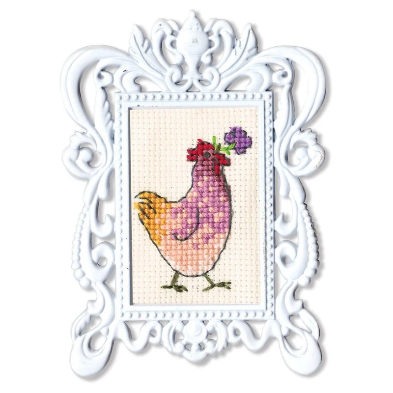 RTO Hen with flower Counted Cross Stitch Kit
