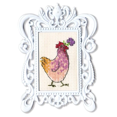RTO Hen with flower Counted Cross Stitch Kit