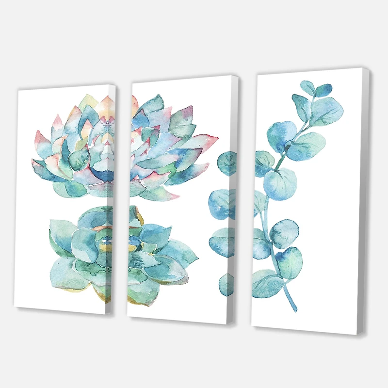 Designart - Eucalyptus Leaves and Succulents