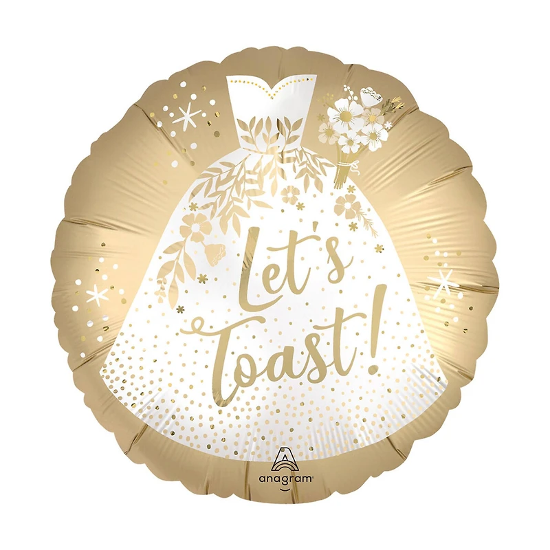 18" Satin Let's Toast Foil Balloon