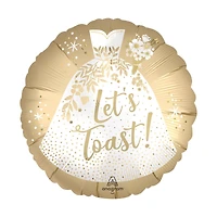 18" Satin Let's Toast Foil Balloon