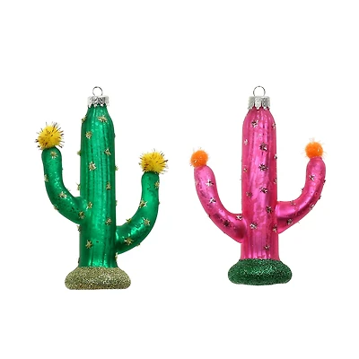 Assorted 4.5" Cactus Glass Ornament by Ashland®, 1pc.