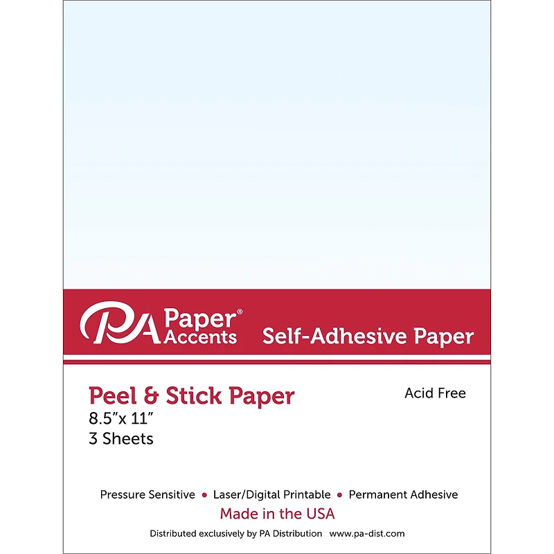 PA Paper™ Accents 8.5" x 11" Self Adhesive Paper, 3 Sheets