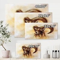 Designart - Portrait of Wild Ram With Mighty Horns I