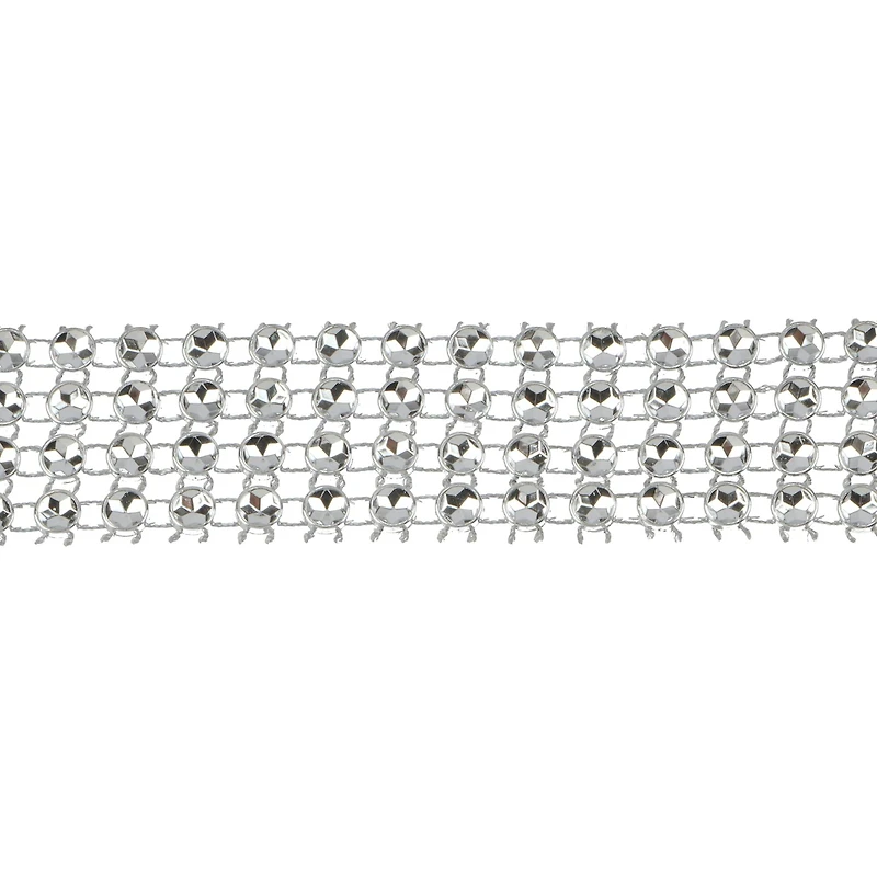 1.29" Silver Round Rhinestone Mesh Trim by Celebrate It® Fashion Mode