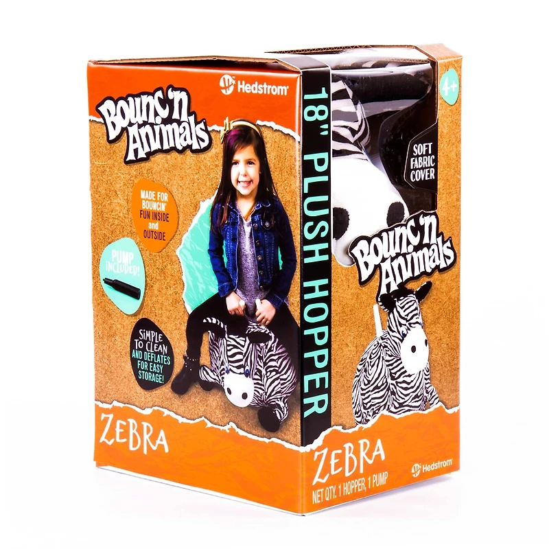 Hedstrom 18" Zebra Plush Hopper Ball With Pump