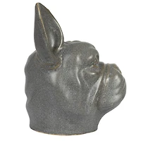Hello Honey® 8.5" Gray Reactive Glaze Stoneware French Bulldog Head Vase