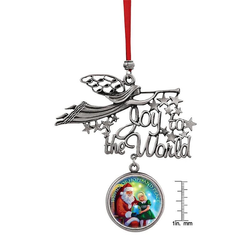Joy to the World Santa Wishes of Hope And Peace JFK Half Dollar Ornament