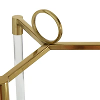 The Novogratz Gold Stainless Steel Contemporary Lantern, 23" x 11" x 11"