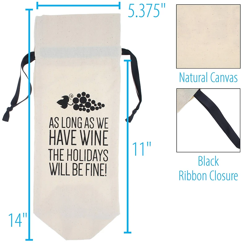 Personality Case™ Holidays Canvas Wine Bag