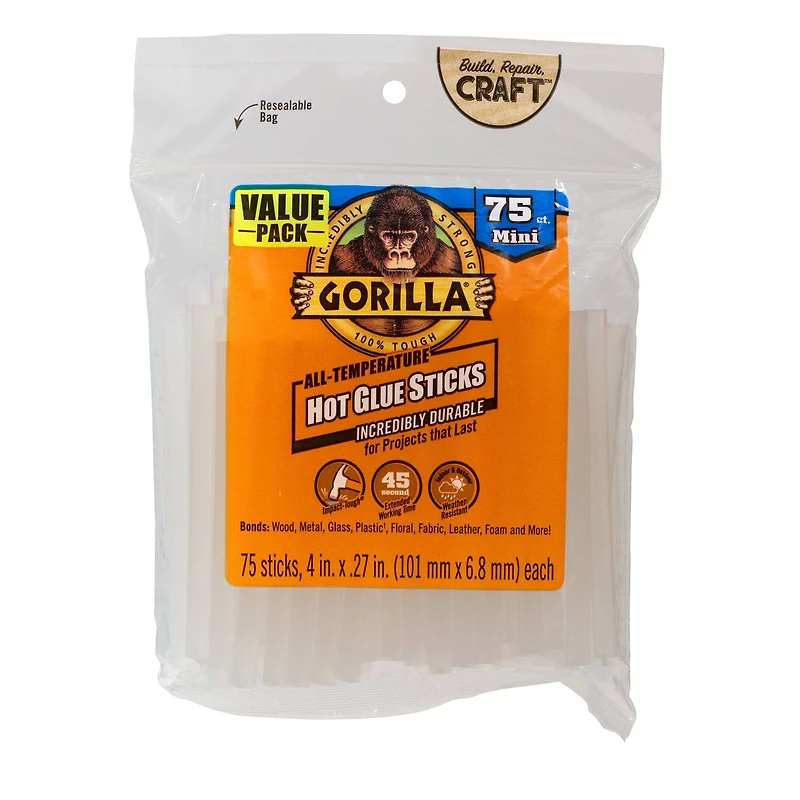 Gorilla® Hot Glue Sticks, 75ct.