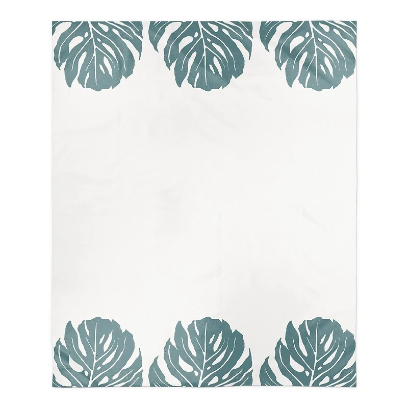Three Leaf Monstera 50" x 60" Coral Fleece Blanket