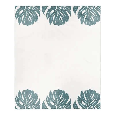 Three Leaf Monstera 50" x 60" Coral Fleece Blanket