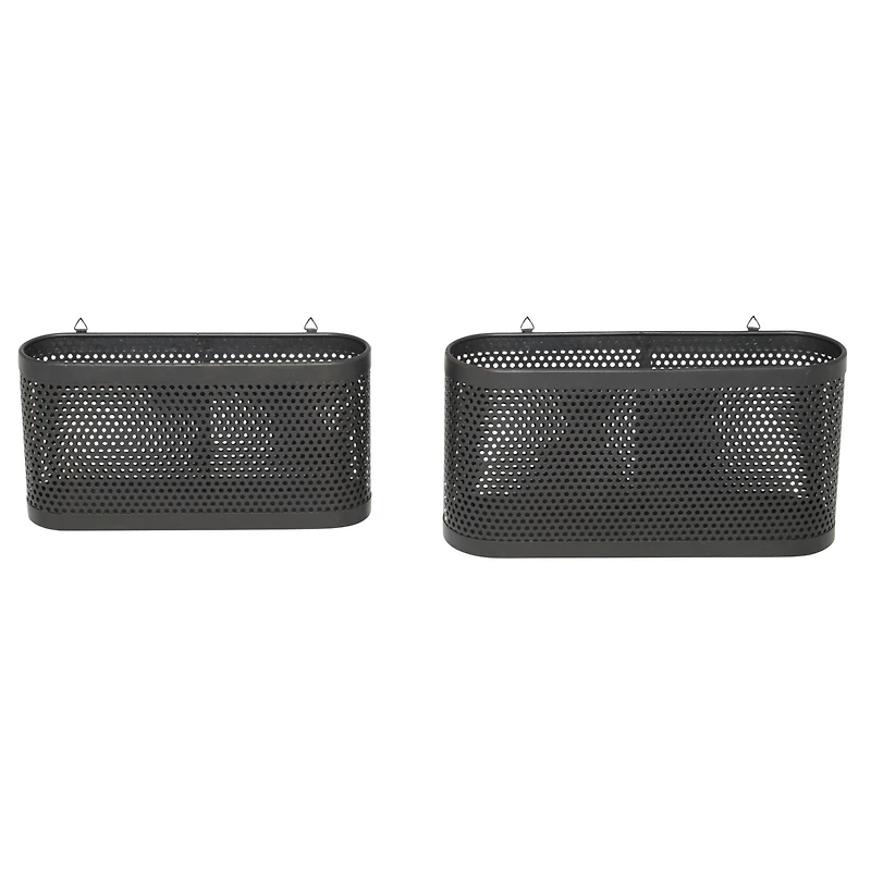 18" Black Metal Industrial Magazine Rack Holder