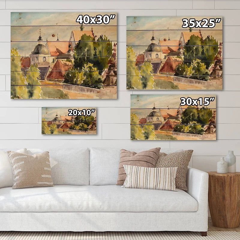 Designart - View of Old Polish City In Nature