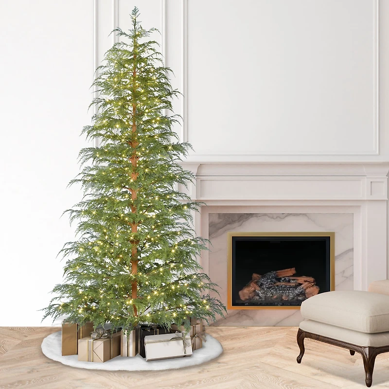 7.5ft. Pre-Lit Cypress Artificial Christmas Tree, Warm White LED Lights