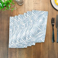 Blue Palm Leaf Pattern Cotton Twill Napkin