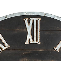 Glitzhome® 27.5" Oversized Farmhouse Wooden & Galvanized Wall Clock