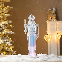 Glitzhome® 18" Acrylic Lighted Tabletop Nutcracker Figurine