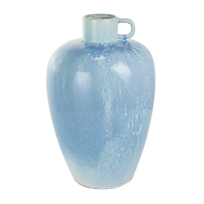 18" Blue Unique Textured Ceramic Ombre Vase
