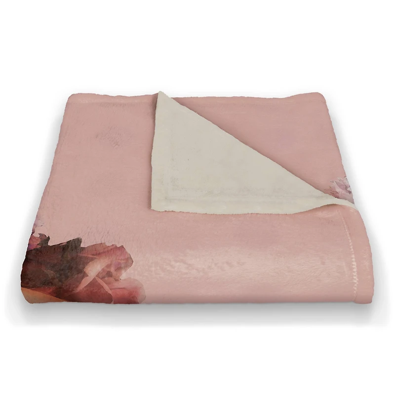 Flower Skull Fleece Throw