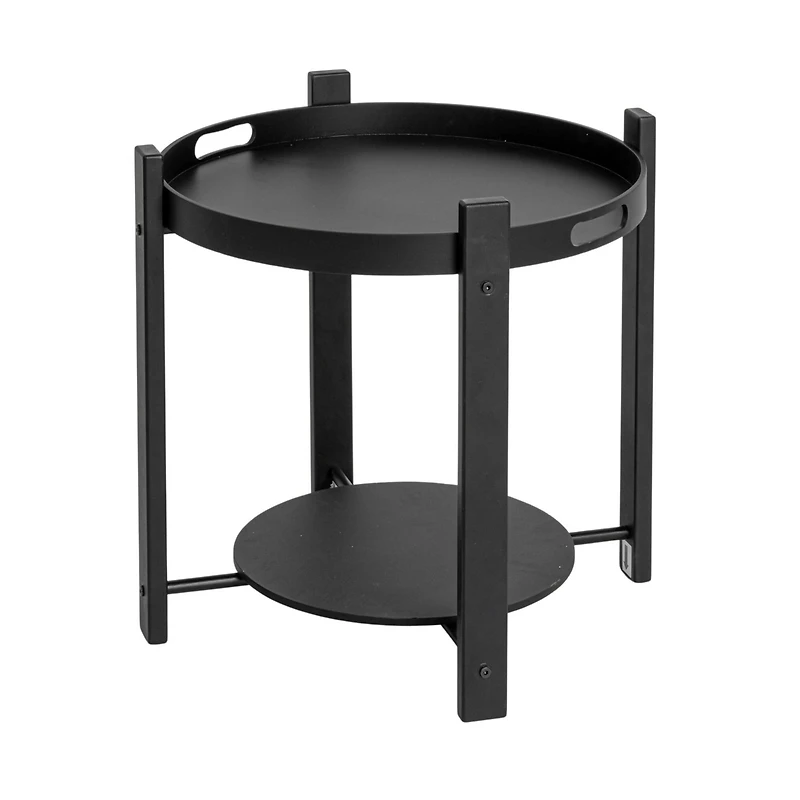 Hello Honey® Black Chic Fir Wood & Metal Tray Table