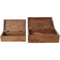 Brown Box Set with Silver Diagonal Stripes