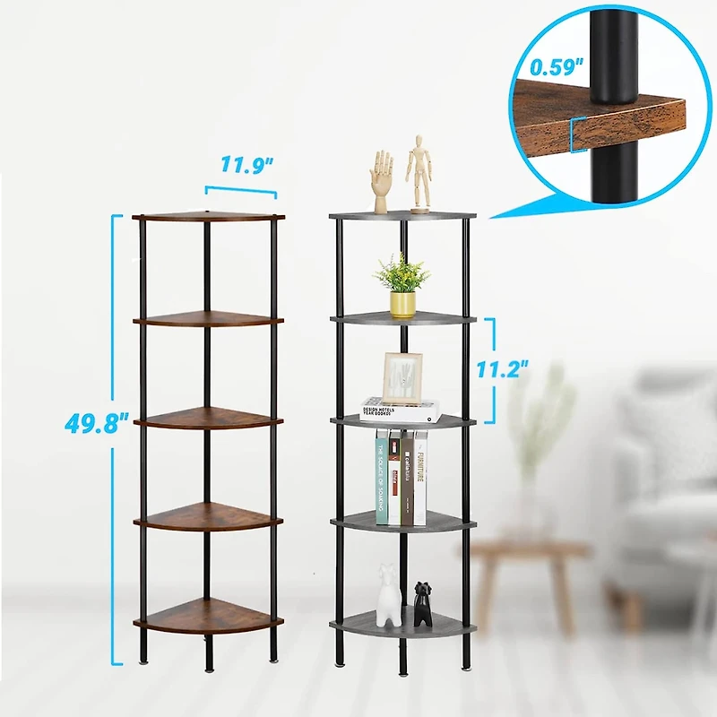 NEX™ 50" Brown 5-Tier Corner Shelf