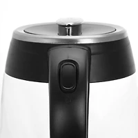 MegaChef 1.8L Cordless Glass & Stainless Steel Electric Tea Kettle with Tea Infuser