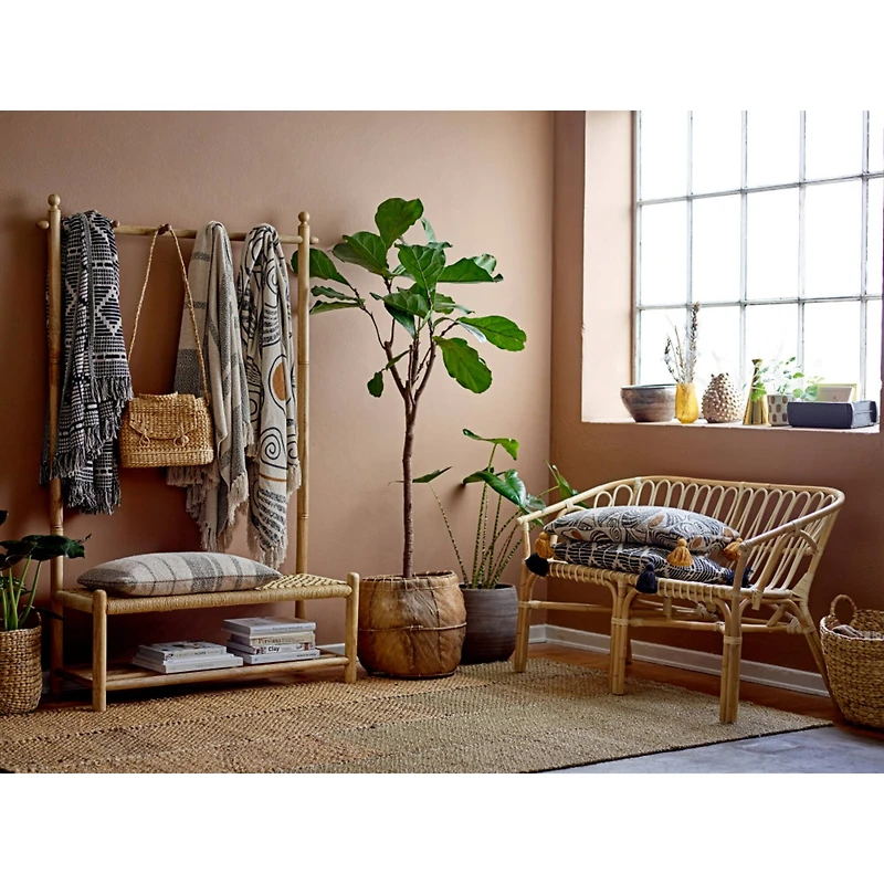 Hello Honey® Black & Beige Woven Cotton Blend Throw Blanket with Fringe