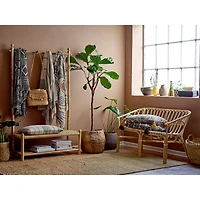 Hello Honey® Black & Beige Woven Cotton Blend Throw Blanket with Fringe