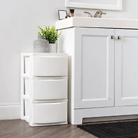 IRIS® 24.5" White 3-Drawer Narrow Plastic Storage Chests, 2ct.