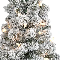 3ft. Pre-Lit Flocked Pencil Artificial Christmas Tree with Clear Lights