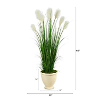 5ft. Wheat Plume Grass Plant in Urn Planter