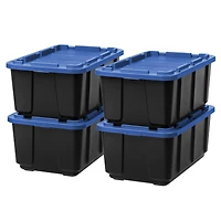 Iris® 27 Gal. Blue Stackable Storage Totes, 4 Ct