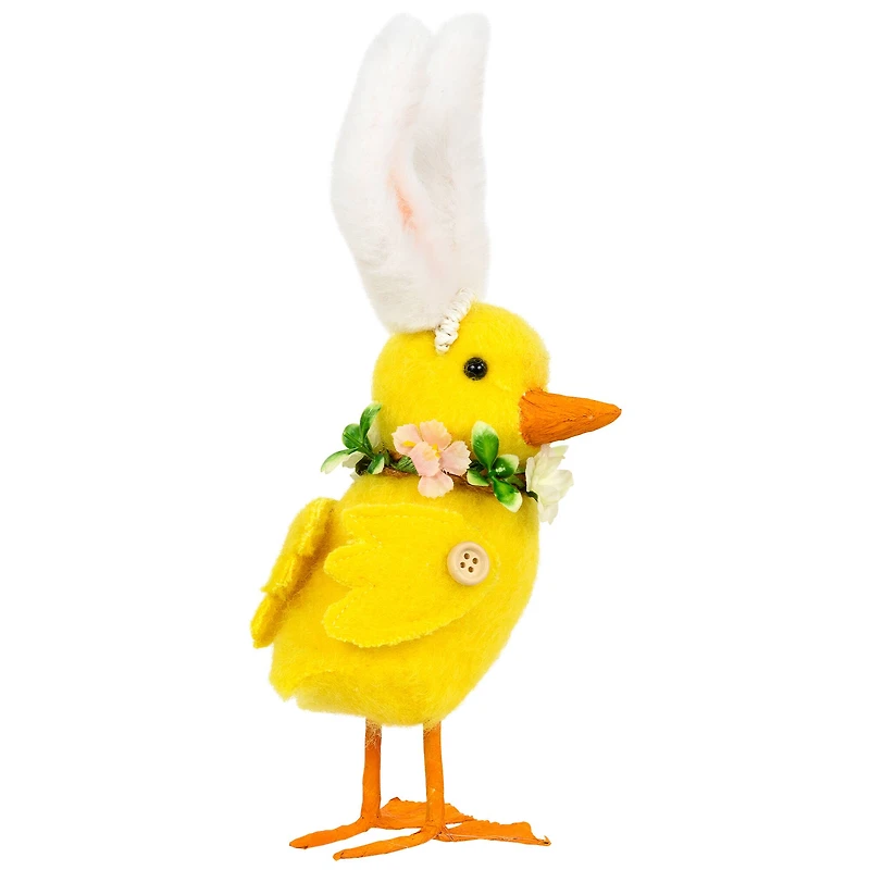 10" Yellow Easter Duckling Accent with Rabbit Ears
