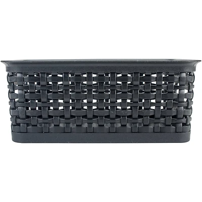 Black Weave Design Plastic Bin