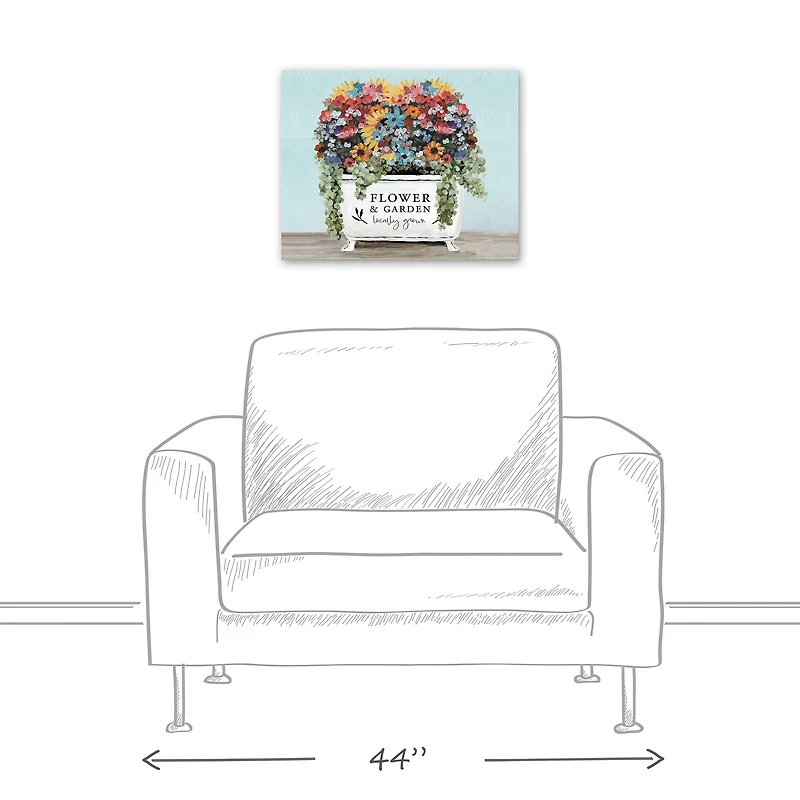 Floral Bathtub Canvas Wall Art