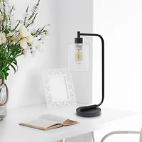 Lalia Home Modern Iron Desk Lamp with Glass Shade