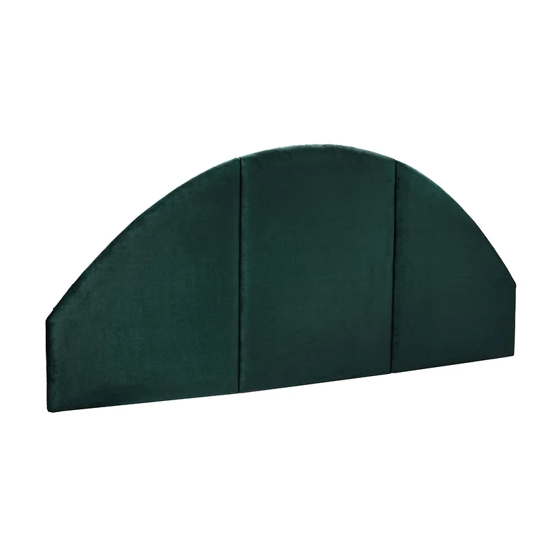 Hello Honey® NoSom 7ft. King Sized Emerald Green Upholstered Velvet Panel Arched Headboard