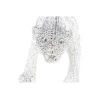 23" Silver Glam Leopard Sculpture