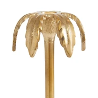 Set of 3 Gold Aluminum Glam Candle Holder, 4" x 5" x 10"