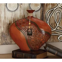 15" Brown Polystone Eclectic Vase